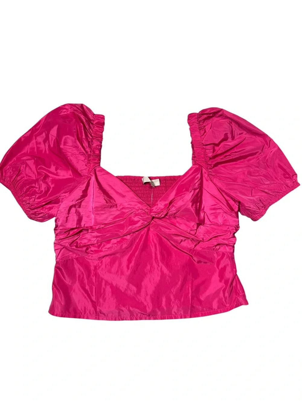 NWT New LOFT Taffeta Puff Sleeve Sweetheart Top In Melrose Pink Size 14